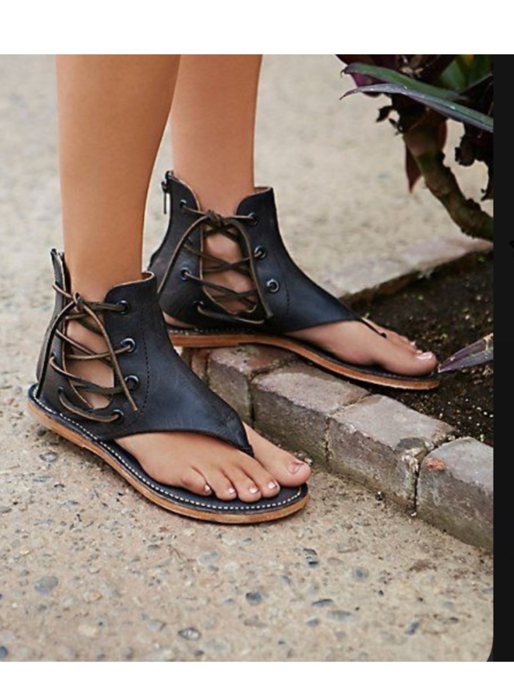 Free People Baske California Nomad Leather Lace Up Sandal